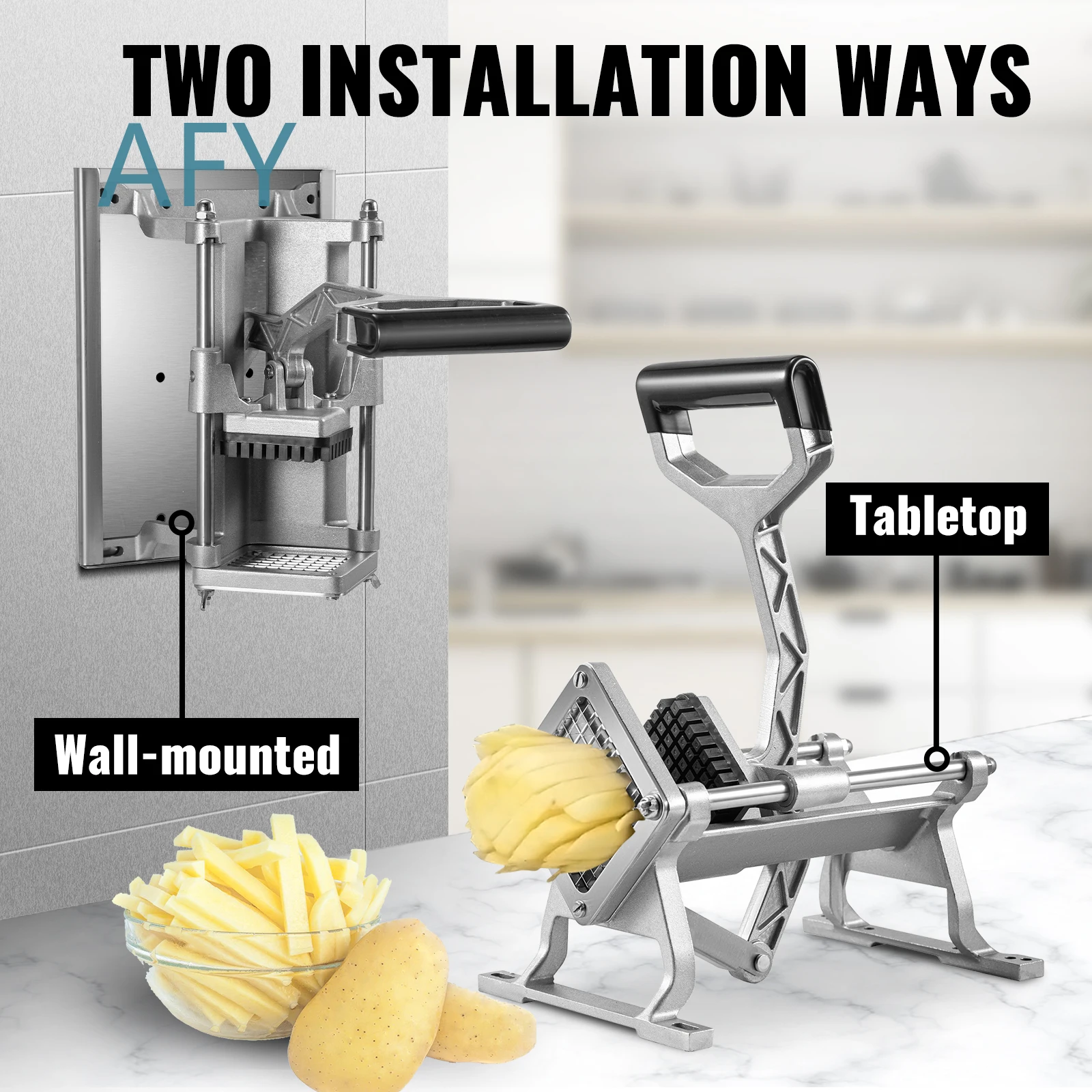 Manual Potato Slicer for Home Use Vegetable Cutter Fruit Chopper with 4 Stainless Steel Blades Food Processor Slicing Tool