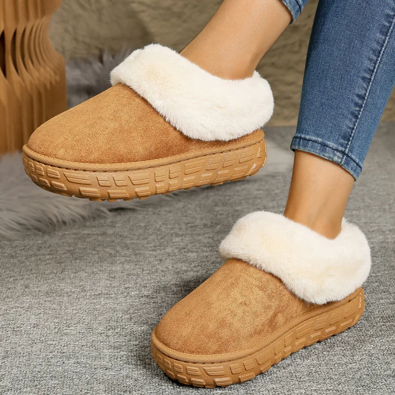 

Women's Thick-Soled Snow Boots 2025 Winter New Thickened Fleece-Lined Warm Cotton Shoes Large Size Snow Cotton