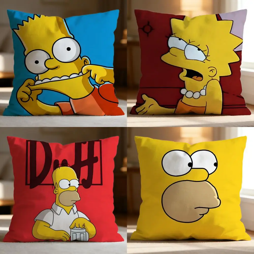 Funda de cojín de los Simpson, suave y lavable, con múltiples escenas, para sofá, cama, viajes y oficina.