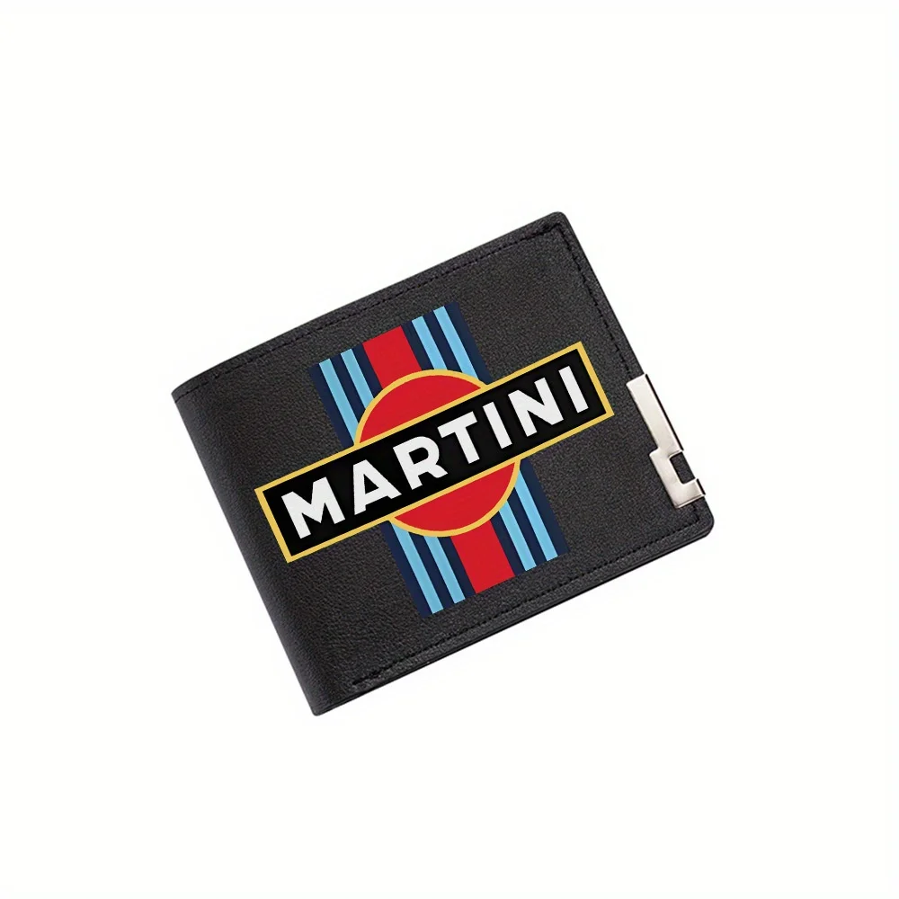 Martini logo black background colorful lines Men's Wallet Printing Design Simple Modern Stylish Business Father's Boyfriend's Ch