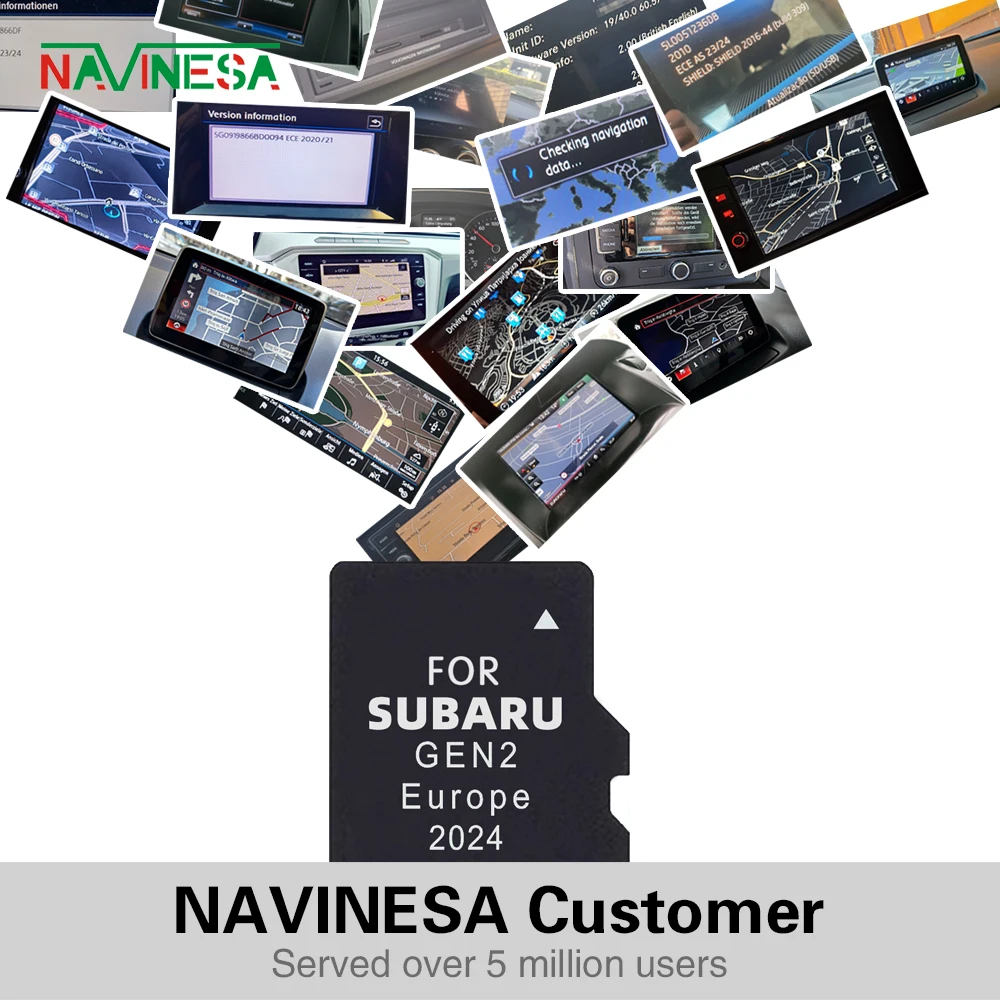Sat Nav لـ Subaru Legacy/Outback/Impreza/XV/Forester Vehicle TF بطاقة تحديث الاتحاد الأوروبي أمريكا الشمالية خرائط GPS 2024 GEN2 الملاحة