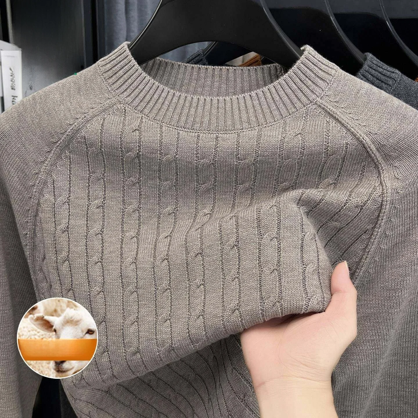 

Новый мужской шерстяной свитер 2025 года: повседневный, с круглым вырезом, удобный, зимний, с длинным рукавом, из мягкой смесовой ткани (полиэстер, нейлон, шерсть), для бизнеса.