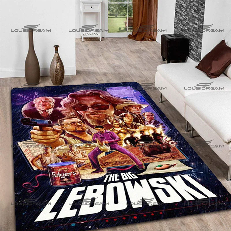 Square Flannel The Big Lebowski Carpet Classic Movie Element Pattern Rugs Modern Home Living Room Floor Mats Bedroom Carpet