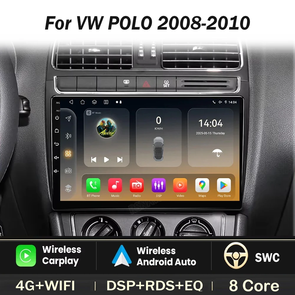 Carplay For Volkswagen VW polo 5 sedan 2008 - 2020 Car Radio Android Auto Player GPS Navigation Screen Player Multimedia Stereo