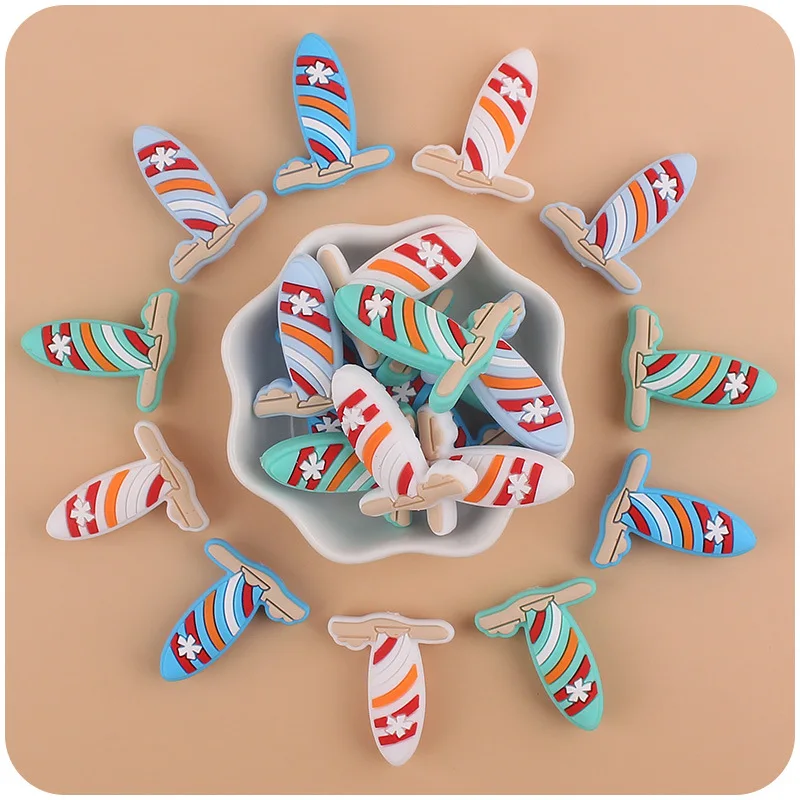 ABCPICK 3pc New Mini Cartoon Rocket Silicone Beads For Jewelry Making DIY Pacifier Chain Necklace Jewelry Accessories