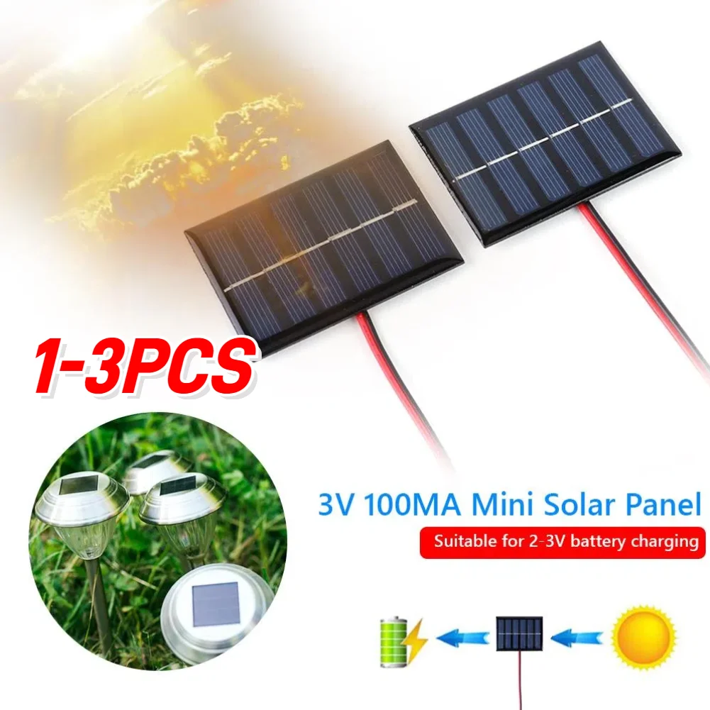 1pc/2pcs Mini Solar Panel Polycrystalline Silicon 1W 3V 100MA DIY Solar Charger