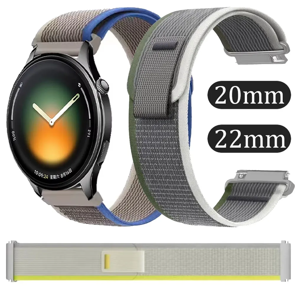 20mm 22mm Trail Nylon Strap For Xiaomi watch 5/S5-4-3-2-1 Sport Comfortable Band For Oneplus Watch Lite/Realme Watch 5/S Correa