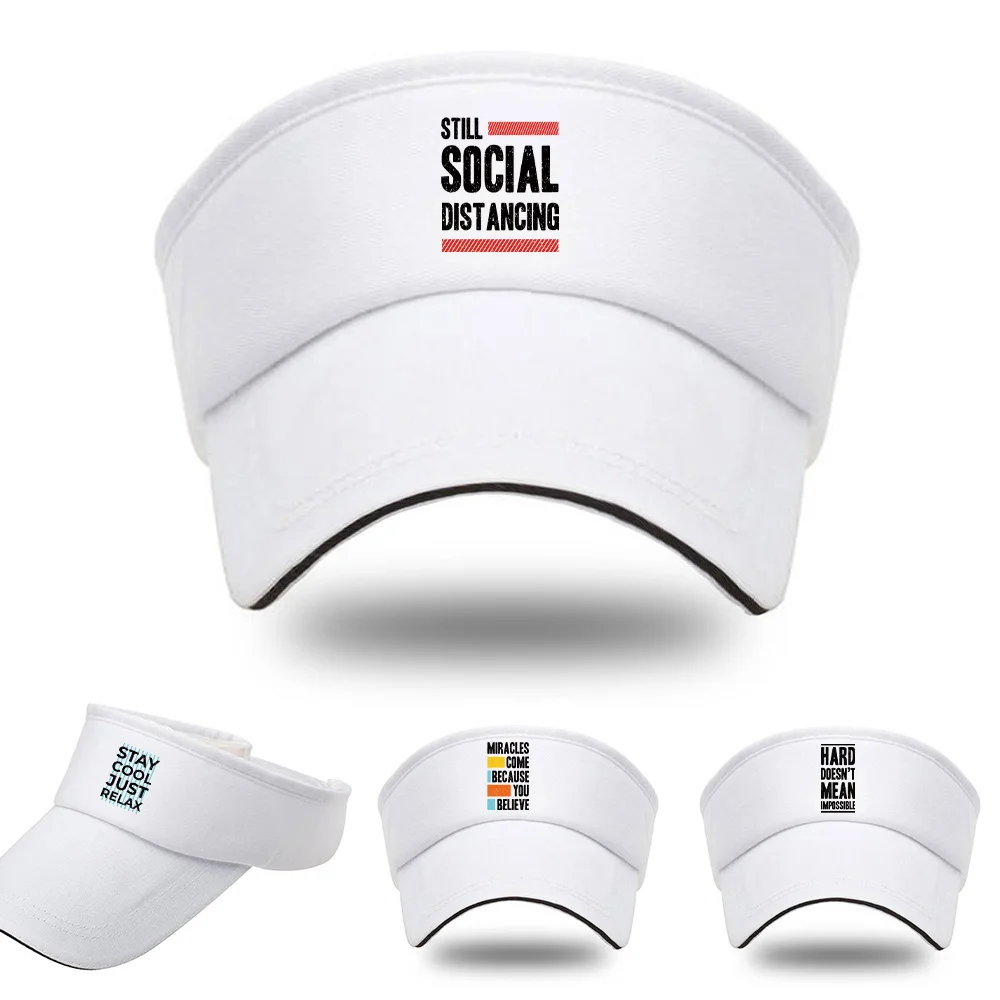 

Летняя однотонная Спортивная Кепка для тенниса, бега, солнцезащитного козырька с защитой от ультрафиолета, дышащая пляжная кепка с рисунком слов