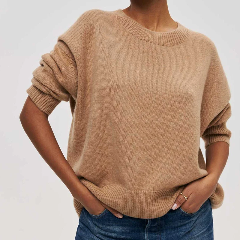 2023 New Women Good Quality Sweater O-Neck Autumn Winter Clothes Knitted Pullovers Long Sleeve Sweater Pull Femme