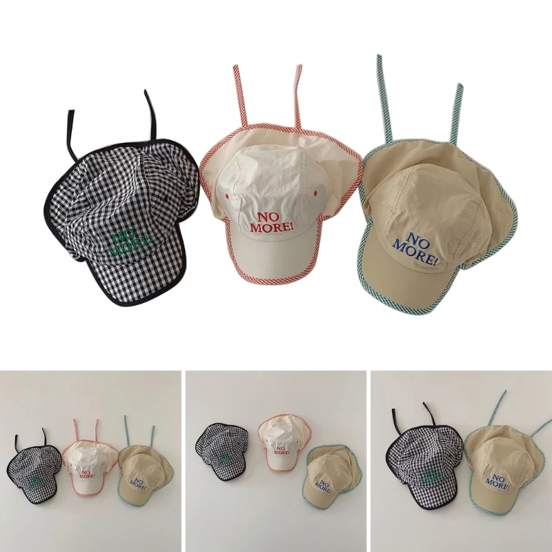 Kids Summer Hat Fast-Dry Protection Visor-Hat Neck Flap Hat Baby Accessories
