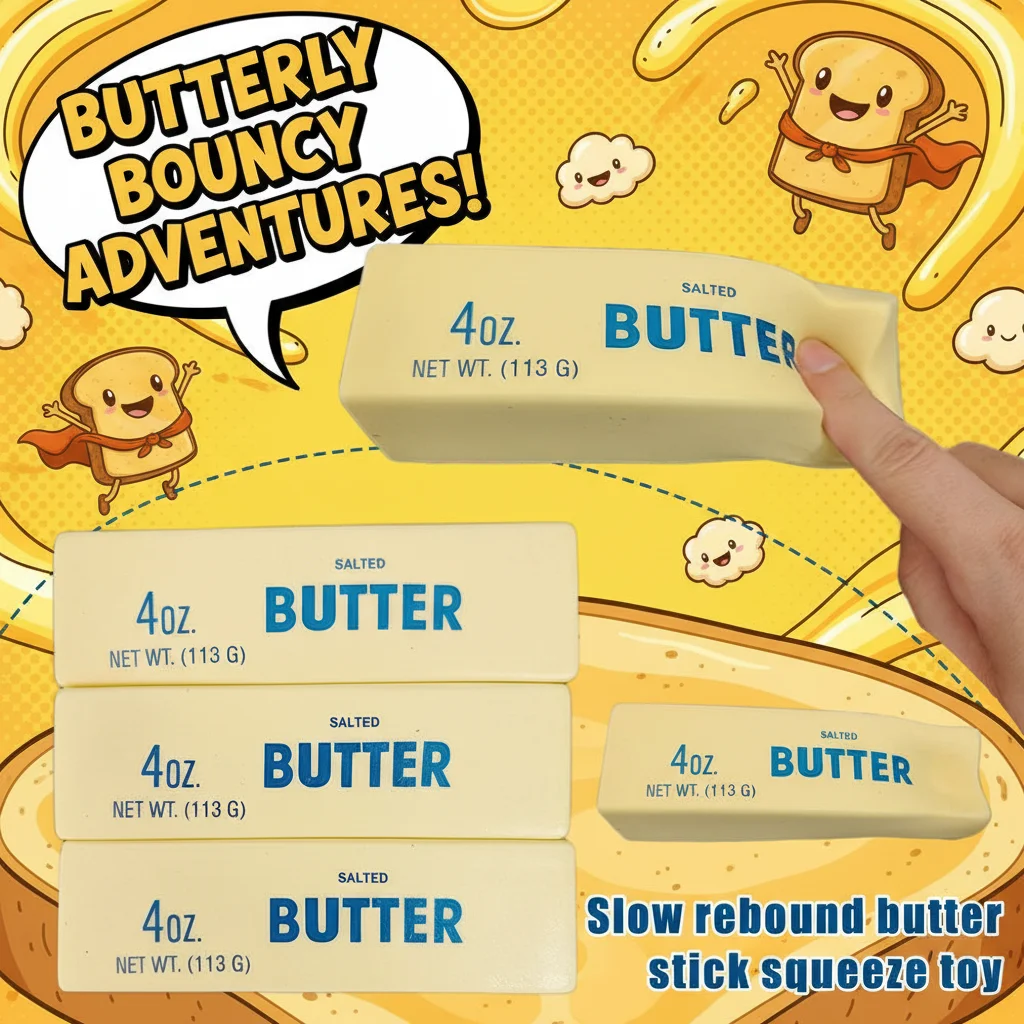 Weicher Langsam Zurückfedernder Butter-Stick Quetschspielzeug Realistisches Design Stressabbau Dekompressions-Fidget-Stick zur Angstlinderung