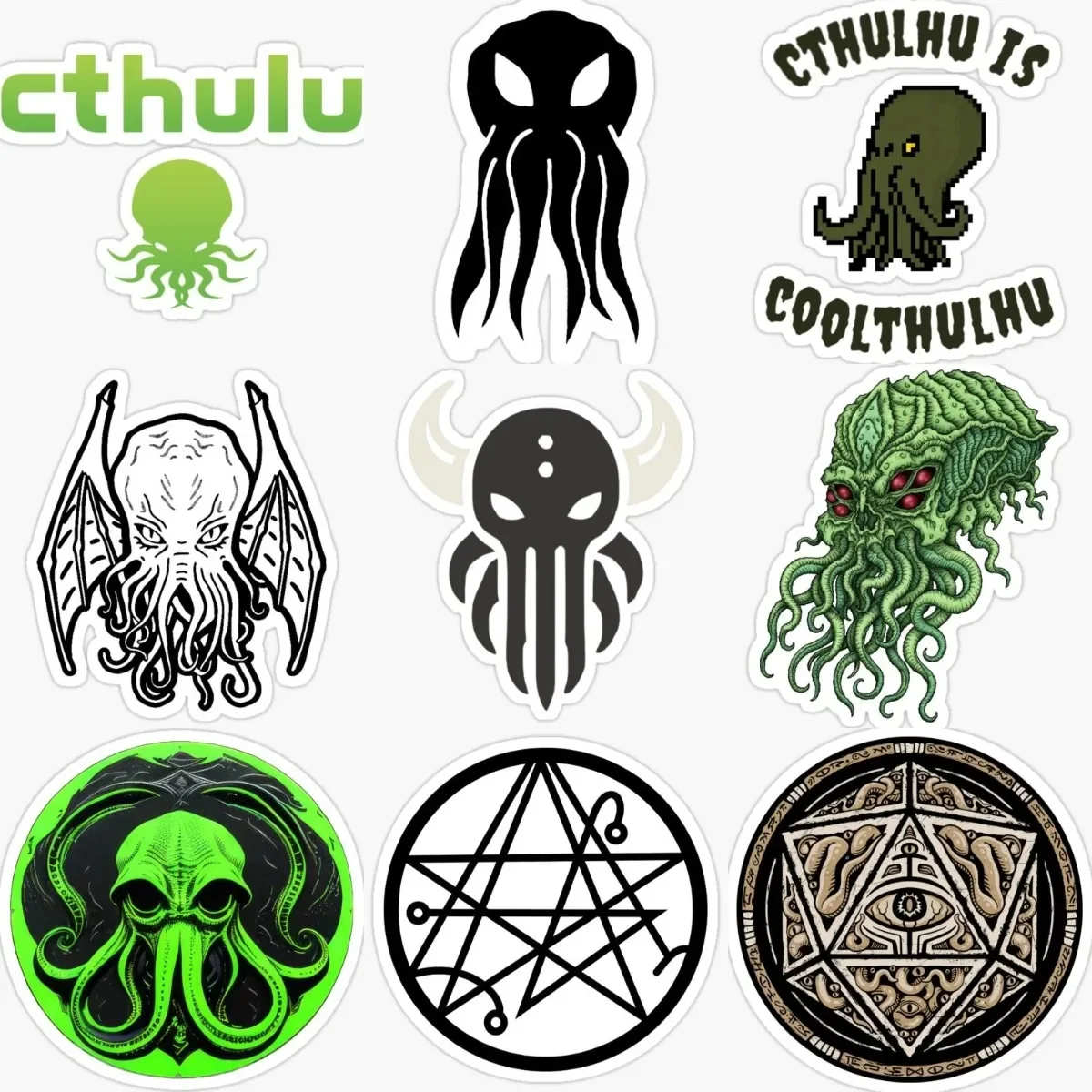 

Cthulhu Great Old Ones Octopus Creative PVC Accessories Sticker for Decorate Wall Fridge Car Bicycle Window Helmet Bumper Decal