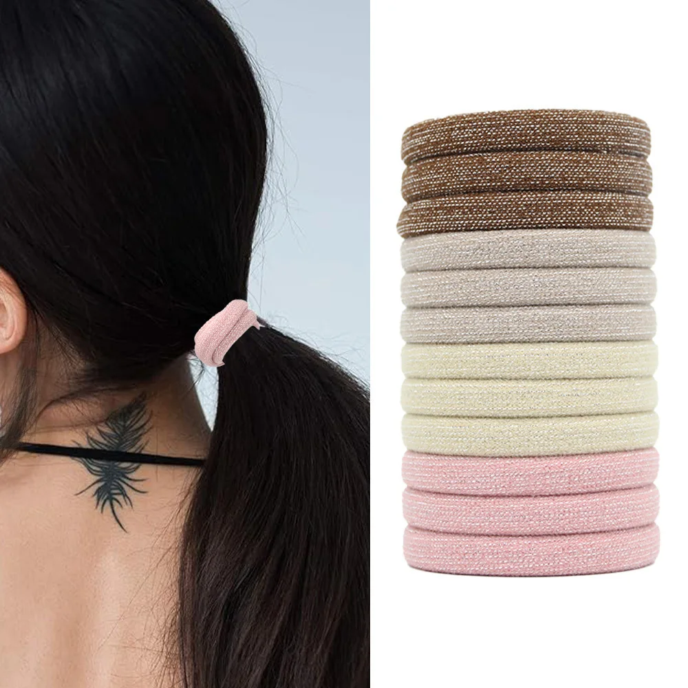 Fashion Hair Scrunchies 12-Pack Korean Style Terry Elastic Bands Casual Ponytail Accessories Color Choices