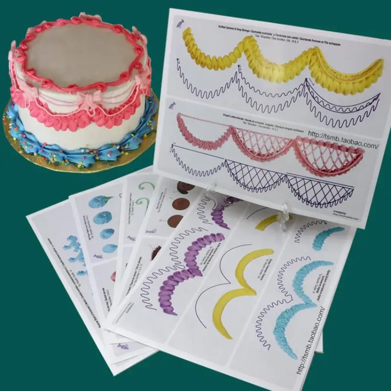 Cake Decorating Practice Board 23 Sheet Pattern Drawings Affordable Baking Supply for Bakery School Student Skill Training