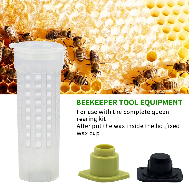 X1000 Queen Cages Queen Cell Protector Cage Bee Cell Cups Protector Beekeeping Hair Roller Cage Nicot Queen Cage Bee Equipment