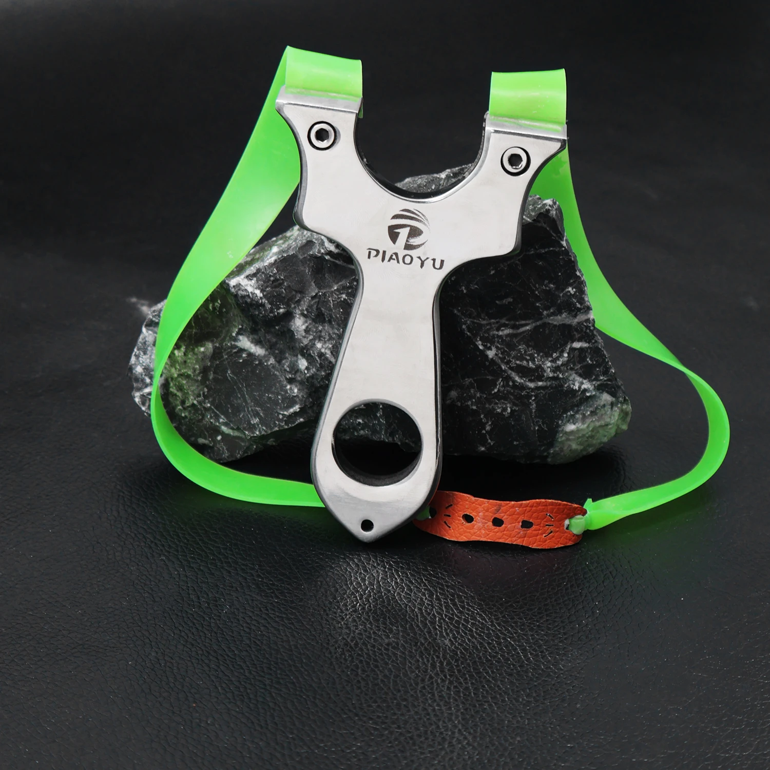 Stainless Steel Y-Shaped Slingshot Ergonomic Finger Ring & Flat Top Clamp for Outdoor Precision Practice Gear
