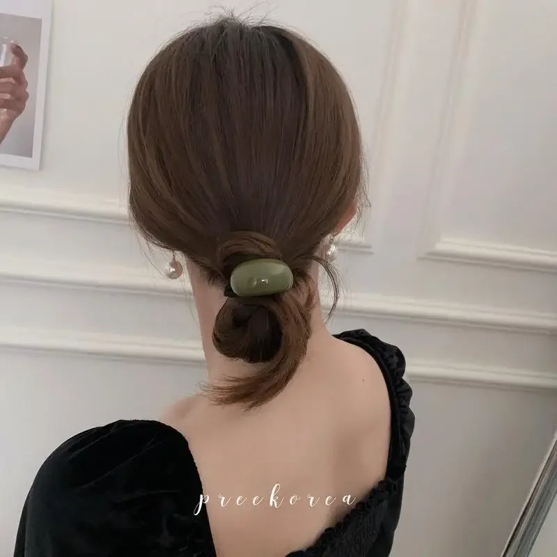 South Korea Style Simple Acrylic Pea Surface Girl Hair Ring Rubber Band Irregular Hair Ties for Women Fashion Hair Accessories