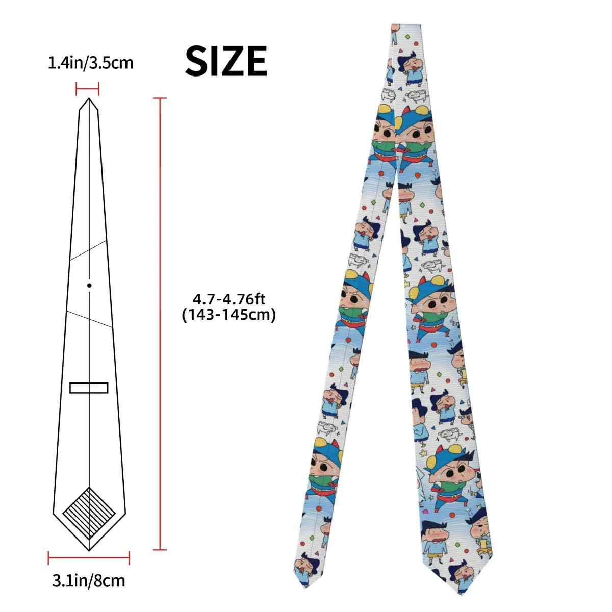 تخصيص الكلاسيكية C-Crayones شين تشانز ربطات العنق الرجال الحرير مانغا العلاقات التجارية #5