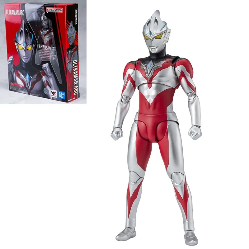 Bandai genuíno shf ultraman arco & solis armadura anime figura de ação articulações colecionáveis modelo móvel brinquedos ornamentos presente crianças