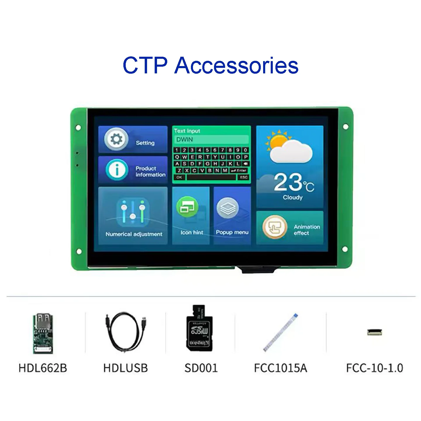 yuxian DMG80480C070_04WTC DMG80480C070-04WN WTR 7 Zoll TFT 800*480 LCD Display RS232 TTL HMI Kommerziellen Touch Panel Bildschirm Smart UART 6