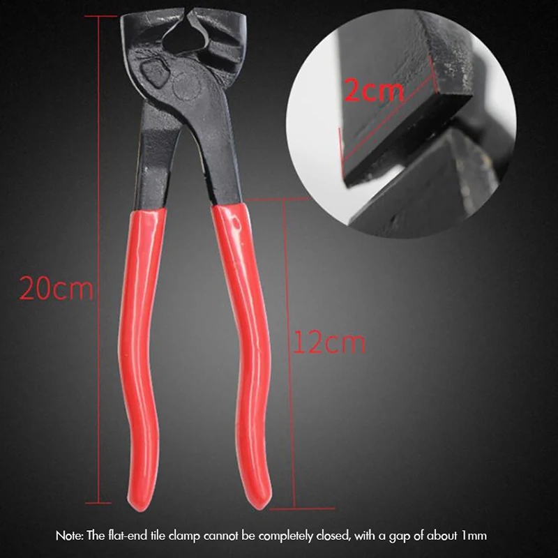 Carbon Steel Tile Nippers, Flat Nose Tile Mosaic Pliers Nipper Cutter With Spring for Mosaic Tile Cutting, Wire Stripping