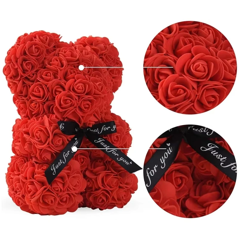 

2025 Artificial Flower Bear Valentine's Day Gift Eternal Rose Teddy Bear Mom Mother's Day Birthday Anniversary Gifts Decoration