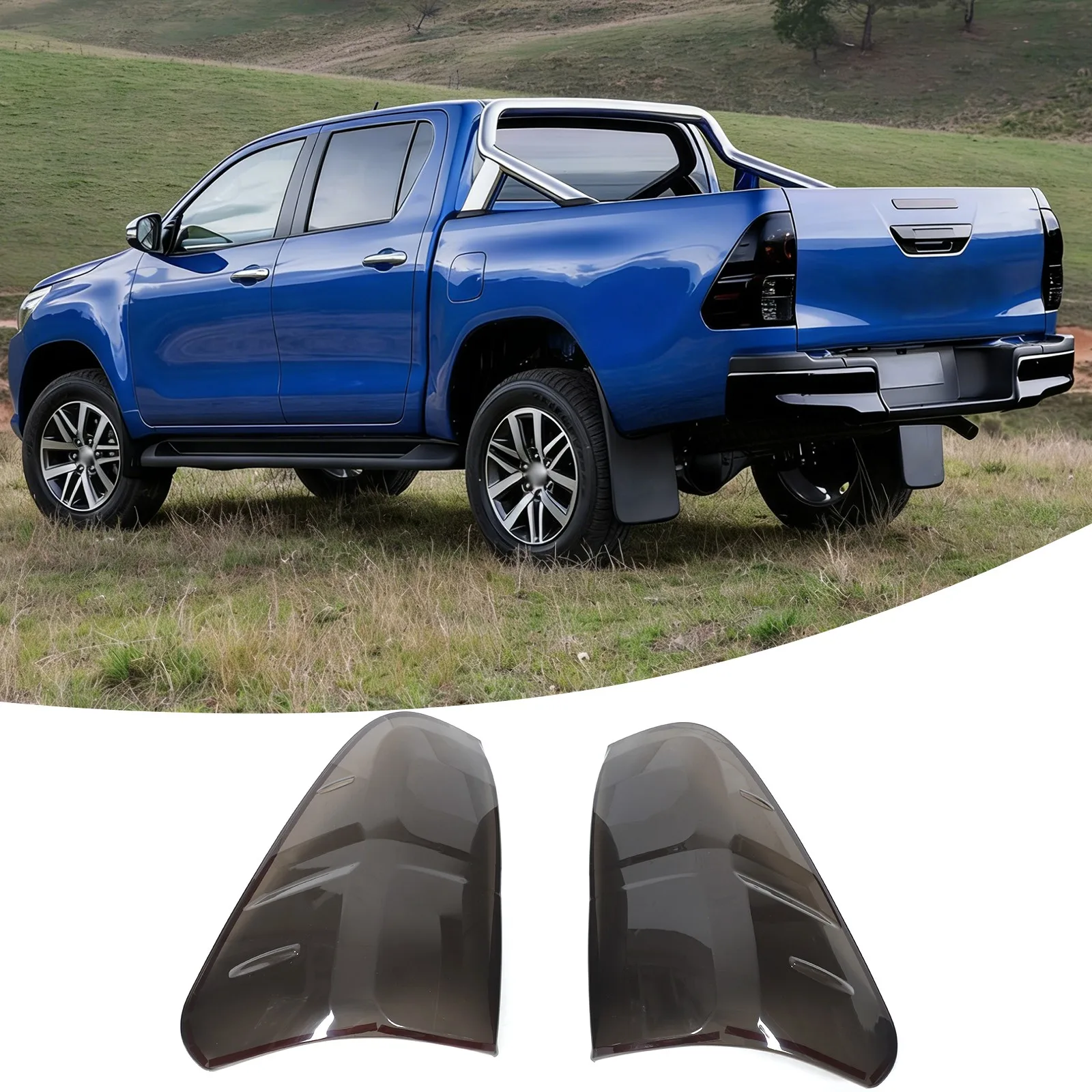 

2PCS ABS Smoked Black Rear Tail Light Trim For Toyota Hilux 2005-2011 For Toyota Hilux 2015-2019 Reversing Lights Lamp Cover