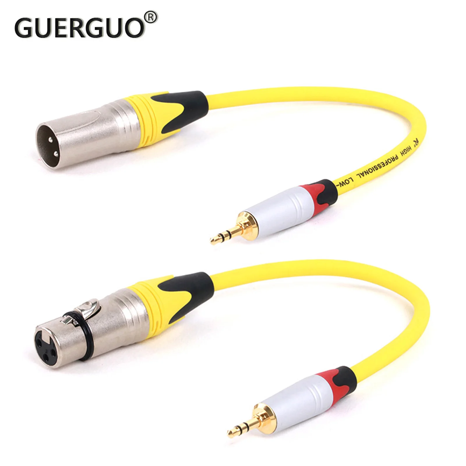 

GuerGuo 3.5mm TRS Male To XLR Female/Male Cable Gold Plated Connector 3.5mm Stereo Male Jack Balanced To 3pin XLR Mic Cable PVC