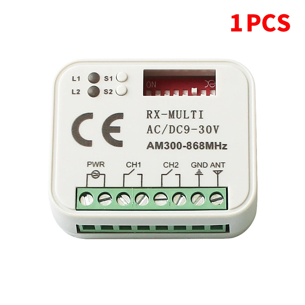 

Remote Control Switch Receiver 300-868MHz 433MHz RX MULTI Receiver Universal 9-30V 220V For Garage Door Control Garage Command