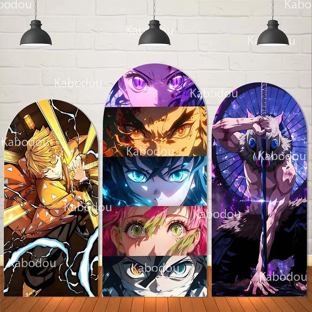 

Demon SlayersTheme Arch Backdrop Cover for Kids Birthday Baby Shower Party Photography Studio Prop Photo Background Decoration