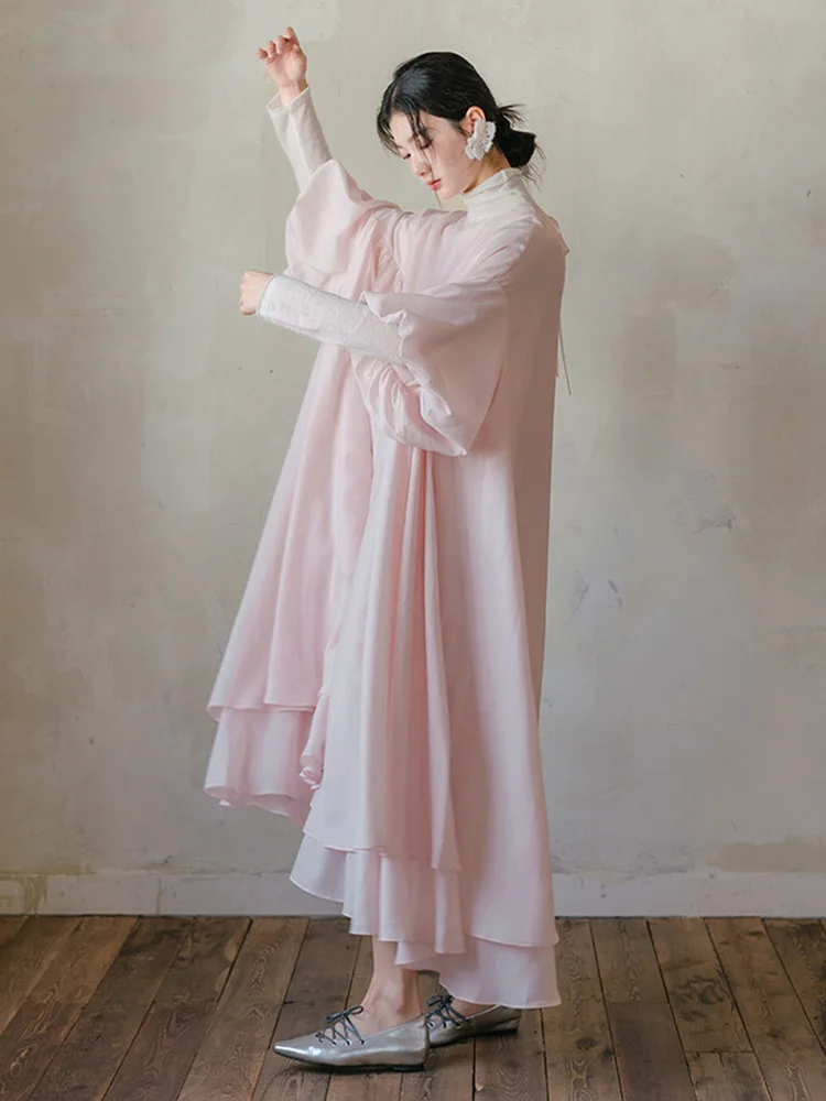 تنورة بلو وايت ثقيلة الوزن للغاية تقريبًا 0 أمتار وردي عاري كبير سوينغ دكتور من الصوف المحبوك على شكل حرف a طويلة Sve جولة Ne