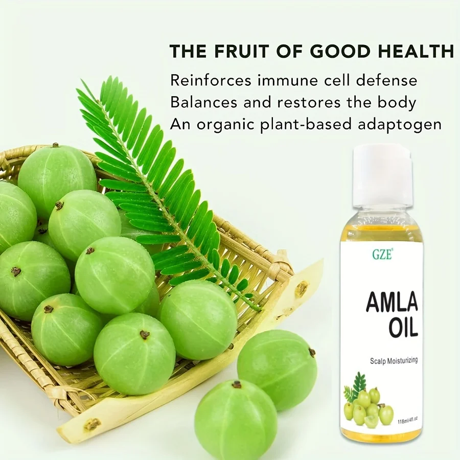 GZE Amla Hair Oil For Healthy Hair Shine and Moisturized Scalp, Indian Hair Oil for Men and Women, Bio Oil for Hair