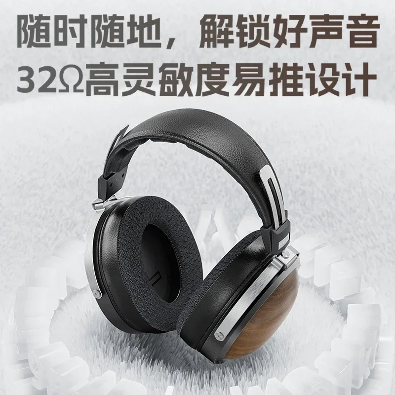 FiiO FT1 Wired Headphones Walnut Wood Earphones 60mm Dynamic HIFI CAW Nanowood Fiber Composite Long Endurance Game Headphones