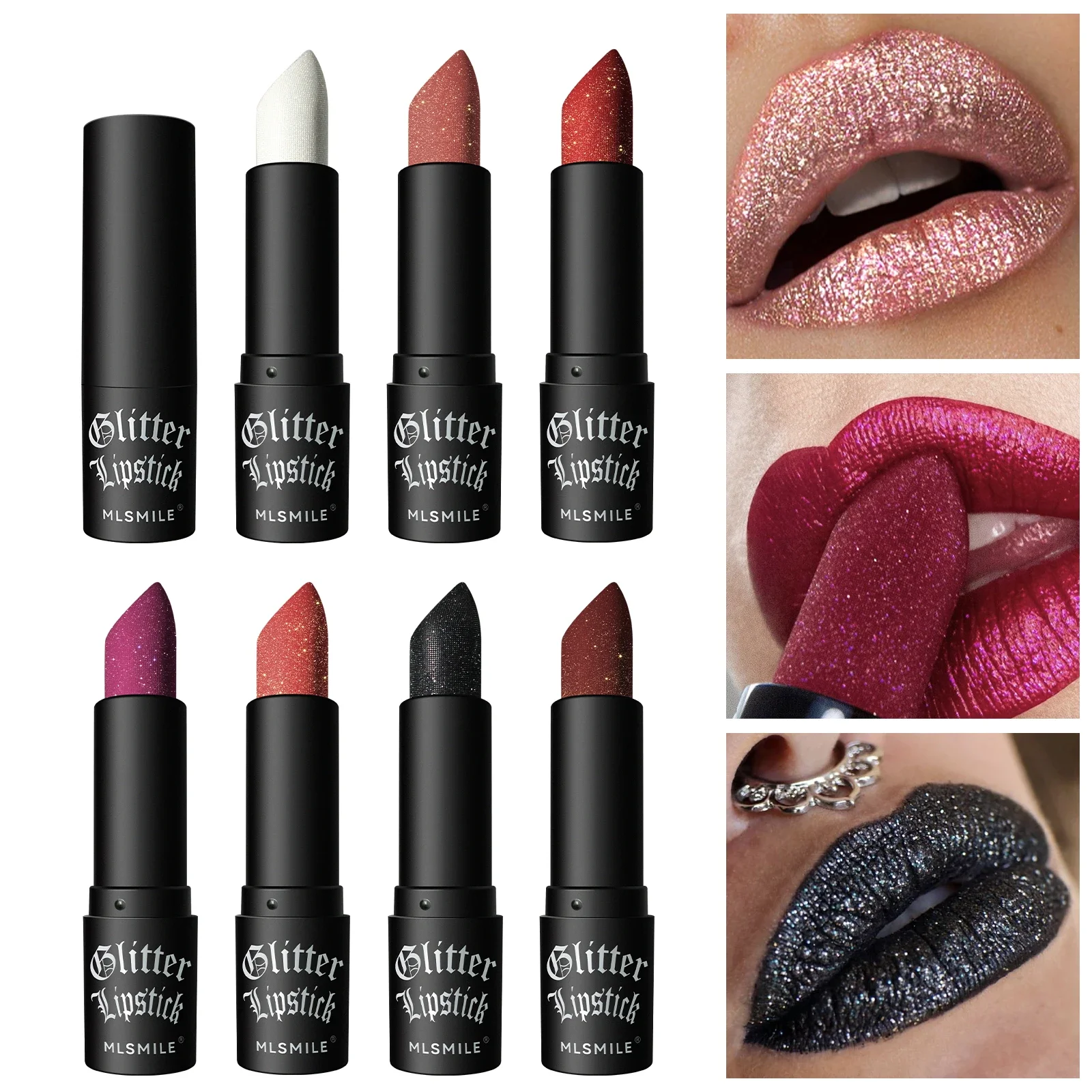 Dazzling Shimmer Lipstick, Waterproof Formula, Non‑Drying Comfort Wear, Bold Glitter Shades For Halloween Party Cosmetic
