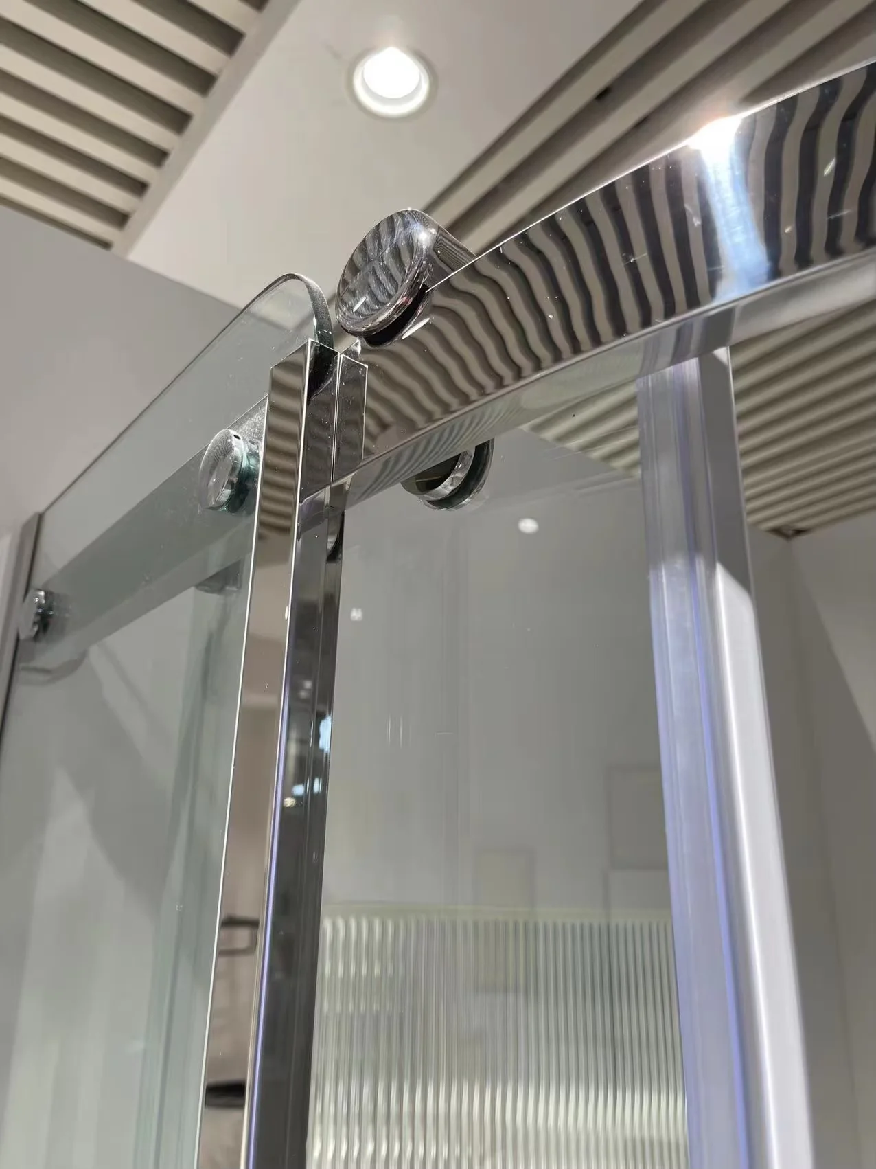 304 Stainless Steel Frame Bathroom Shower Enclosure Custom-Built Arc-Shaped Glass Cabin Sliding Door 006AA