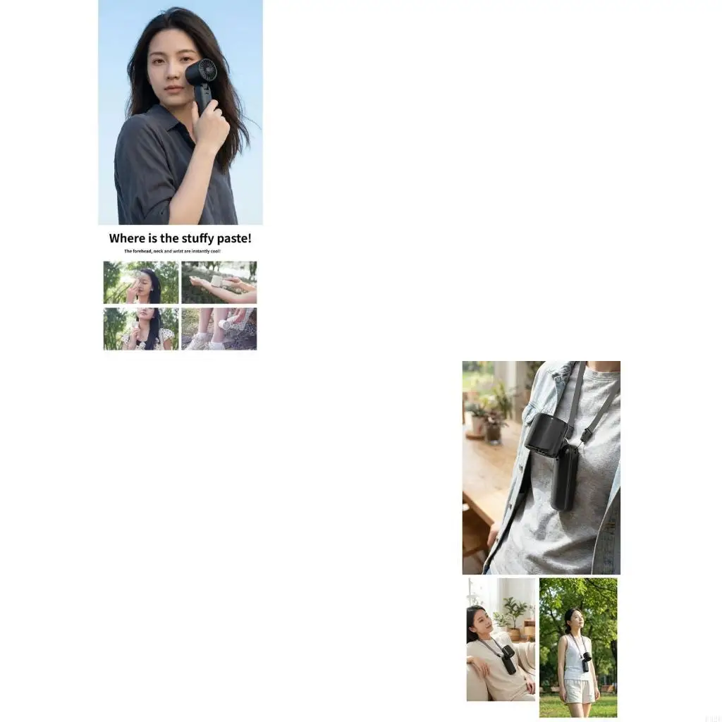 F92F Portable Handheld Folding Cooling Fan with Ice Compress Function for Outdoor Use
