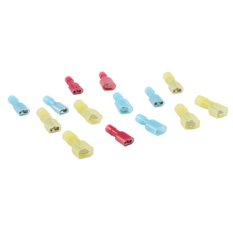REALLY 100pcs Male and Female Nylon Electrical Wiring Connector Insulated Crimp Terminal Spade Red Blue Yellow MDFN FDFN