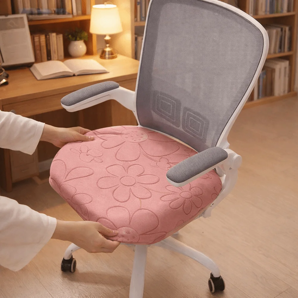 Dirt Proof Thickened Jacquard Office Chair Cover Stretch Elastic Dining Chair Cover Removable Breathable Chair Protector Home
