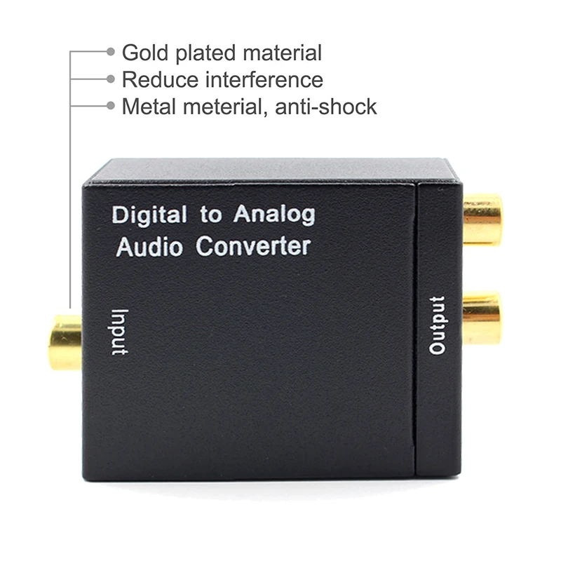 Optische Coaxiale Toslink Digitaal Naar Analoog Audio Converter Adapter Rca L/R 3.5Mm