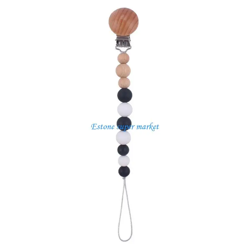 090B Pacifier Clips for Baby Silicone Beads Pacifiers Holder Teething Toy Shower Gift