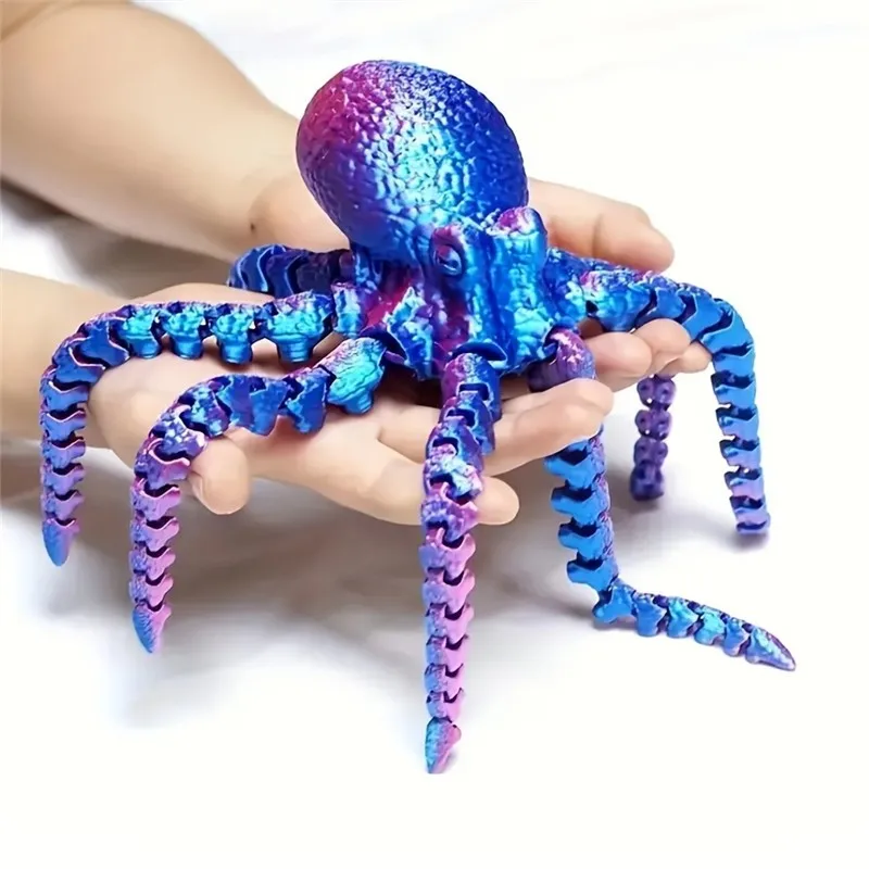 Flexible Multi-jointed Octopus Tentacle Model,Realistic Suction Cup Design,Marine Theme Party Ornament,Creative Desktop Decorate