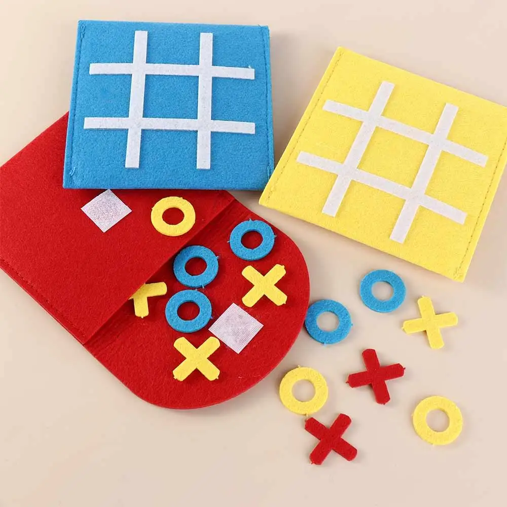 Felt XO Chess Board Game Circle Checkerboard Toys Felt Checkerboard Toys Mini Chess Game Circle and Cross Chess Party Toys