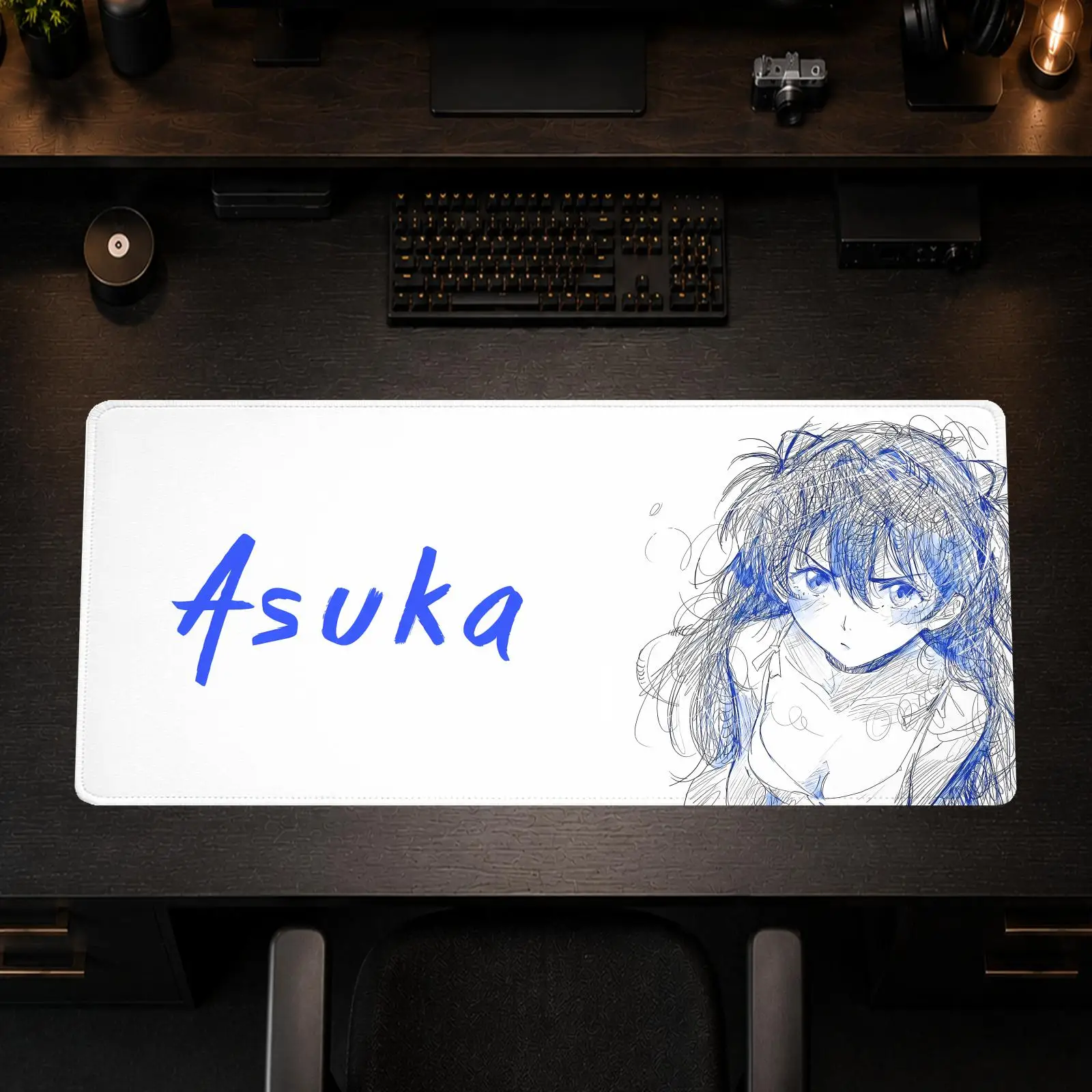 Alfombrilla de ratón A-suka para juegos y oficina, antideslizante, alfombrilla de escritorio DIY, alfombrilla grande para teclado de juegos con bordes cosidos