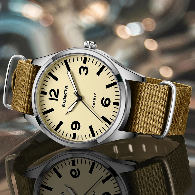 

SUNKTA 2026 модные кварцевые наручные часы LIGE лучшие роскошные часы мужские спортивные 30 м водостойкий светящийся нейлоновый ремешок женские часы Reloj