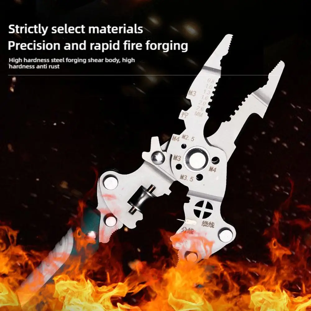 16 in 1 pieghevole spelafili puleggia design multifunzione elettricista filo splitter filo avvolgimento pinza a crimpare strumento manuale