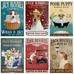 Jack Russell Terrier & Co. Bath Soap Tin Sign Coffee Metal Sign Vintage Bar Home Bathroom Wall Decor Funny Sign 12x8 Inch