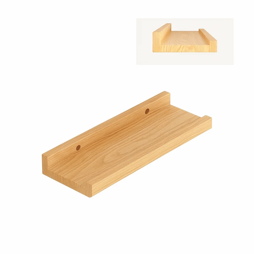 

Space Saving Wooden Floating Shelf Minimalist Style Decorative Display Stand Rustic Bookshelf Organizer Home Decor