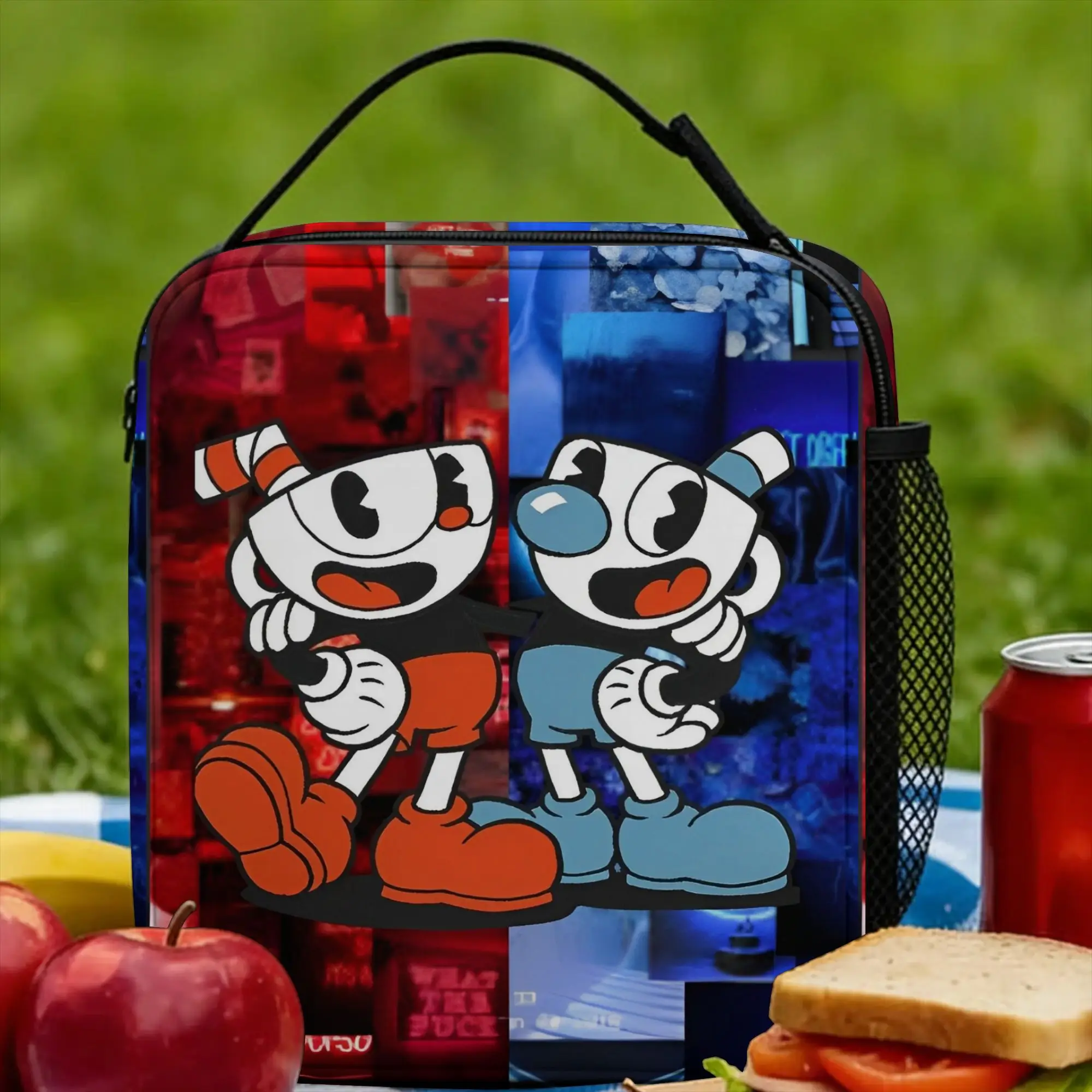 Cupheads Video Game Insulated Lunch Bag Leakproof  Reusable Thermal Bag Tote Lunch Box Office  Travel Food Bag