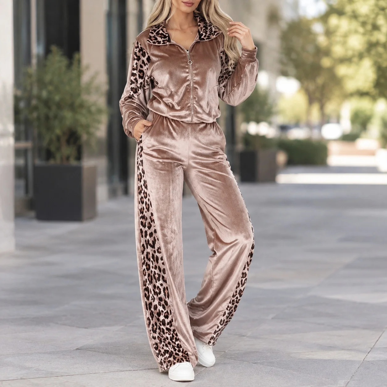 Long Sleeve Open Front Sportswear Set with Regular Sleeve Streetwear Women Sets Spring Wear Cross Border E Commerce Long Pants