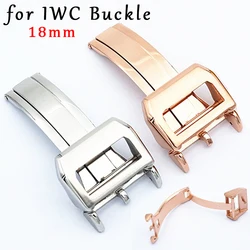 18mm Metal Folding Buckle for IWC Watch Strap Clasp Solid Stainless Steel Wristband Button Replacement Watches Accessories